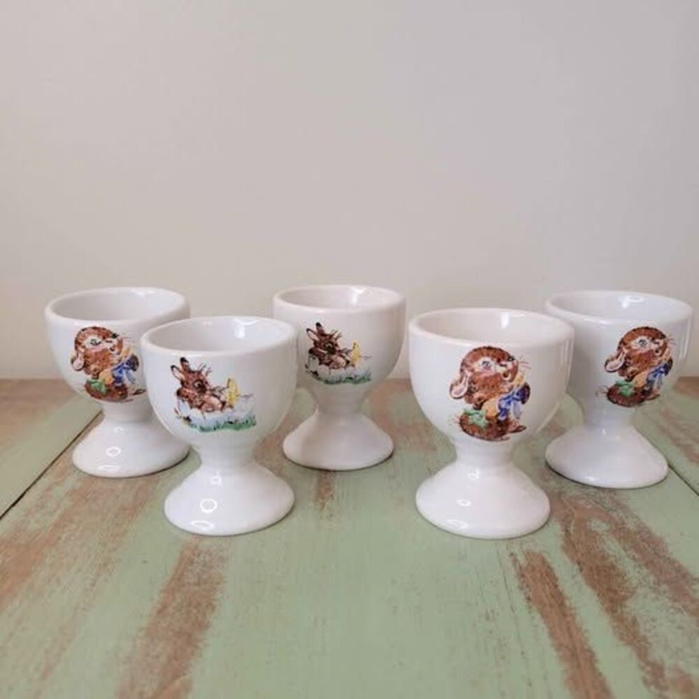 Vtg. Bunny Egg Ceramic Cups